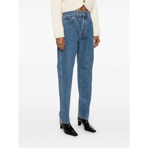 KHAITE The Olivia High-Waisted Straight Leg Jeans Women BLUE Pants